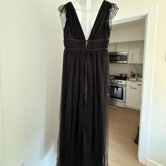 Lulus I'm All Yours Black Tulle Ruffled Maxi Dress - Picture 1 of 3